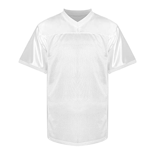 MESOSPERO Herren Fußballtrikot Blank Football Practice Jersey für athletisches Training und tägliche Freizeit, Weiss/opulenter Garten, XX-Large von MESOSPERO