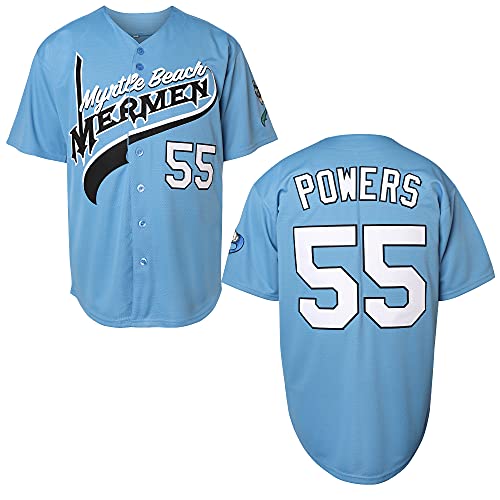 MESOSPERO Kenny Powers Baseballtrikot #55 Myrtle Beach Mermen Stitched Men Movie Baseball Jersey Blau Grün S-3XL, 55 Blau, L MESOSPERO Kenny Powers Baseballtrikot #55 Myrtle Beach Mermen Stitched Men Movie Baseball Jersey Blau Grün S-3XL, 55 Blau, L von MESOSPERO