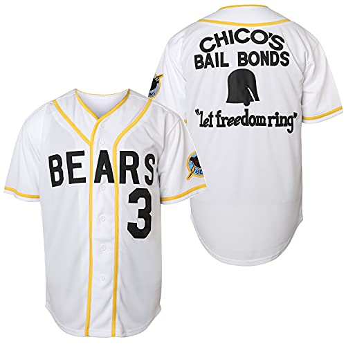 QCBW Herren Baseball-Trikot Bad News Bears 3 Kelly Leak 12 Tanner Boyle 100% genäht Film 1976 Chico's Bail Bonds - - Groß von MESOSPERO