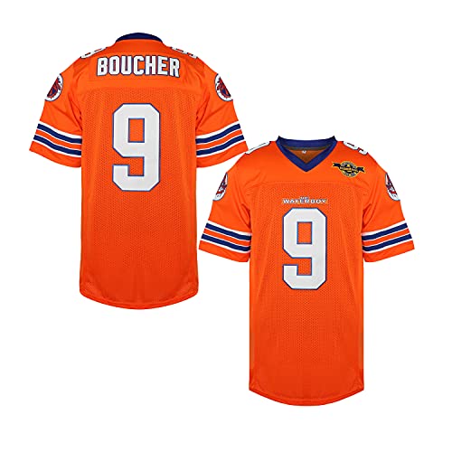 Ruhao 9 Bobby Boucher Adam Sandler Bobby Boucher Movie The Waterboy Mud Dogs Fußballtrikot mit Bourbon Bowl Patch - Orange - X-Groß von MESOSPERO