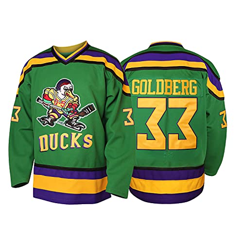 The Mighty Ducks 99 Adam Banks 96 Charlie Conway 33 Greg Goldberg Movie Hockey-Trikot, Weiß / Grün - - Mittel von MESOSPERO