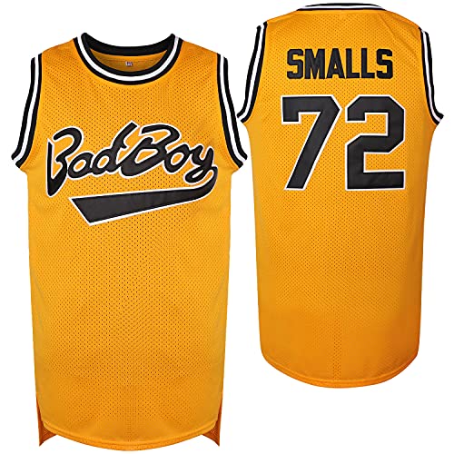 Vinking Sticked BadBoy #72 Biggie Smalls Movie Notorious Big 90s Hip Hop Kleidung für Party Herren Basketball Trikot - Gelb - Klein von MESOSPERO