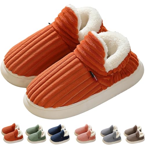 METERTREE Wolkenähnliche Cozy Pillow Warm Fuzzy Hausschuhe, Warm Slippers Ankle Slippers für Frauen und Männer, Orange, 5.5-6 (Frauen)/4-4.5 (Männer) von BeerMmay