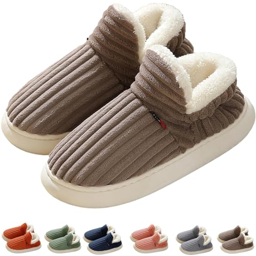 METERTREE Wolkenähnliche Cozy Pillow Warm Fuzzy Hausschuhe, Warm Slippers Ankle Slippers für Frauen und Männer, Kaffee, 8-8.5 Frauen/7-7.5 Männer von BeerMmay