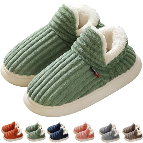 METERTREE Wolkenähnliche Cozy Pillow Warm Fuzzy Hausschuhe, Warm Slippers Ankle Slippers für Frauen und Männer, Grün, 5.5-6 (Frauen)/4-4.5 (Männer) von BeerMmay