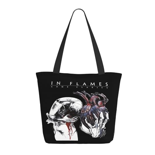 Damen Flames Metal Band Shopper Einkaufstasche mit Reißverschluss Einkaufs- und Pendlerhandtasche für Frauen Damen Flames Metal Band Shopper Einkaufstasche mit Reißverschluss Einkaufs- und Pendlerhandtasche für Frauen von METUIPASAIT