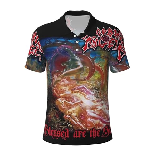 METUIPASAIT Männer Angel Metal Band Polohemd Klassisches Polo Ganztarifdruck Design für einen auffälligen Sommer-Look Mehrfarbig Medium von METUIPASAIT