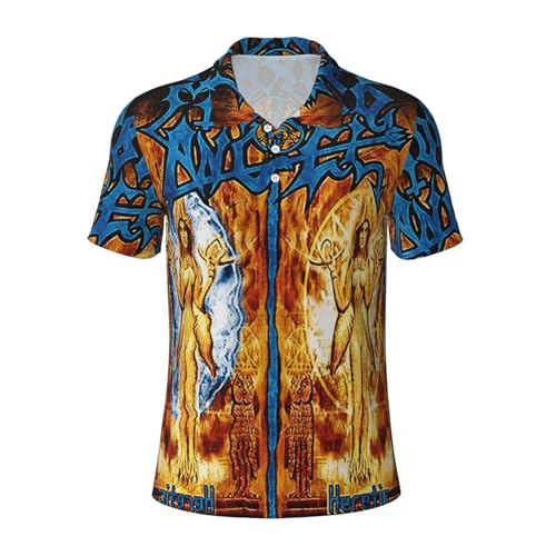 METUIPASAIT Männer Angel Metal Band Polohemd Klassisches Polo Ganztarifdruck Design für einen auffälligen Sommer-Look Mehrfarbig Medium von METUIPASAIT