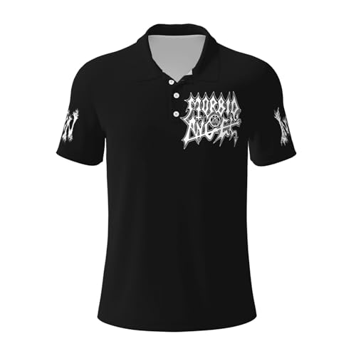 METUIPASAIT Männer Angel Metal Band Polohemd Klassisches Polo Ganztarifdruck Design für einen auffälligen Sommer-Look Mehrfarbig XX-Large von METUIPASAIT