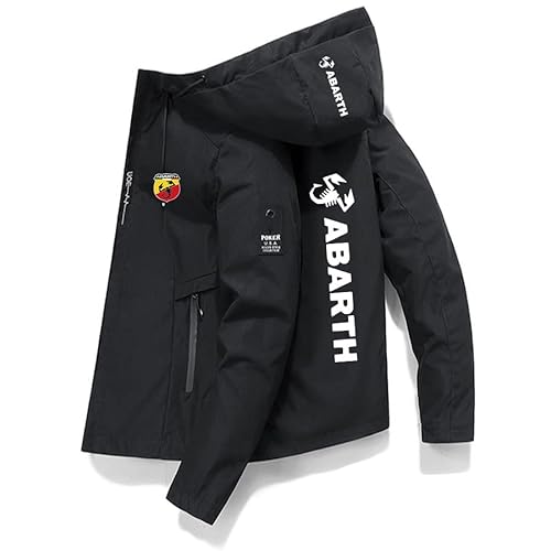 MEWVABKW Leichte Herrenjacke Ab.a_rth Lässige Kapuzenjacke Winddicht Sportbekleidung Langarm mit Reißverschluss Top (black,M) von MEWVABKW