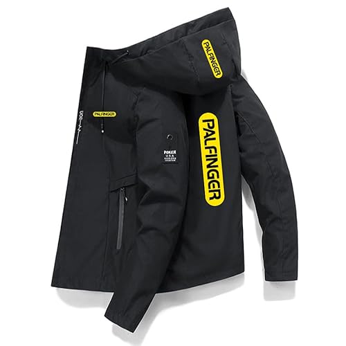 MEWVABKW Leichte Herrenjacke Palf.i_nger Kapuzenjacke Winddicht Sportbekleidung Langarm mit Reißverschluss Top (black,XL) von MEWVABKW
