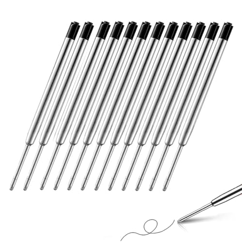 MEXRUMI 12 Stück Kugelschreiber Minen Standard Kugelschreibermine Rollerball Refill Ballpoint Pen Refill Ersatzminen Kugelschreiber Wird Verwendet Um Verbrauchte Nachfüllungen Zu Ersetzen(Schwarz) von MEXRUMI