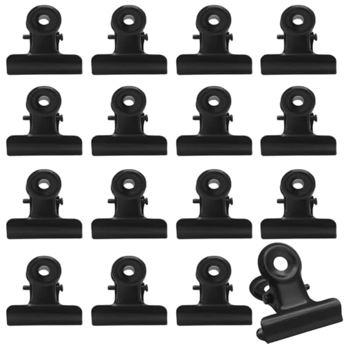 MEXRUMI 16 Stück Mini Metall Klammern Multifunction Clips Fur Klammern Buchklammer Bindemittel Tüten Clips Klemmbrett Klammer Für Fotos Office Und Kitchen(Schwarz) von MEXRUMI