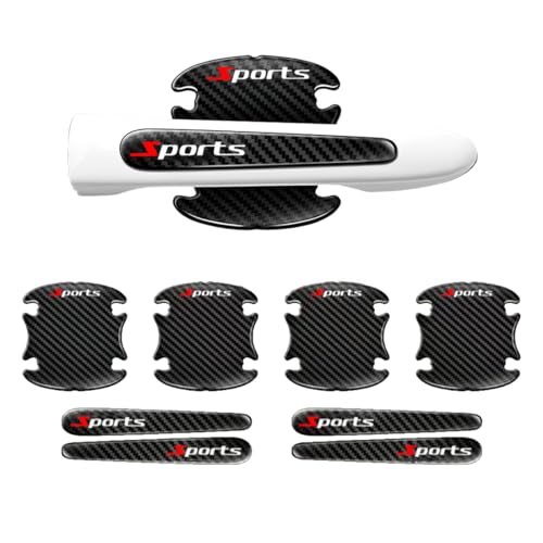 MEXRUMI 8 Stück Kohlefaser Auto Türgriff Schutzfolie Autotürgriffe Schutz Türschüsselschutz Autotür Griffe Aufkleber Universal Auto Türgriff Schutzfolie Für Griffmulden/Griffschalen (Schwarz) von MEXRUMI