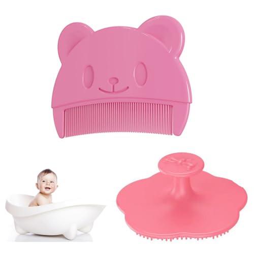 MEXRUMI Baby Haarbürste,2 Stück Baby Kamm Und Badebürste Für Milchschorf Neugeborene Haarkamm Weichen Massagebürste Haarbürste Schorfkamm Kamm Gegen Milchschorf Baby Entfernen Kind (Rosa – Kamm Und Bü MEXRUMI Baby Haarbürste,2 Stück Baby Kamm Und Badebürste Für Milchschorf Neugeborene Haarkamm Weichen Massagebürste Haarbürste Schorfkamm Kamm Gegen Milchschorf Baby Entfernen Kind (Rosa – Kamm Und Bü von MEXRUMI