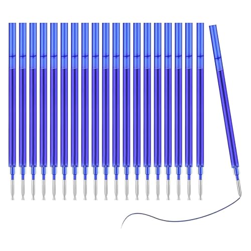 MEXRUMI Recambio，20 Recambios De Tinta Azul,Tinta Borrable, Bolígrafo Borrable Para Bolígrafos，Punta De 0,5 Mm, Altura 13 Cm von MEXRUMI
