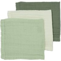 MEYCO Musselin Spucktücher 3er-Pack Uni Offwhite/Soft Green/Forest Green von MEYCO