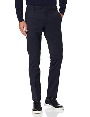 MEYER Herren Hose BONN 9-2500 – elegante Business Chino, pflegeleichte Wollhose mit Bundfalte, Marine (18), 28 von MEYER