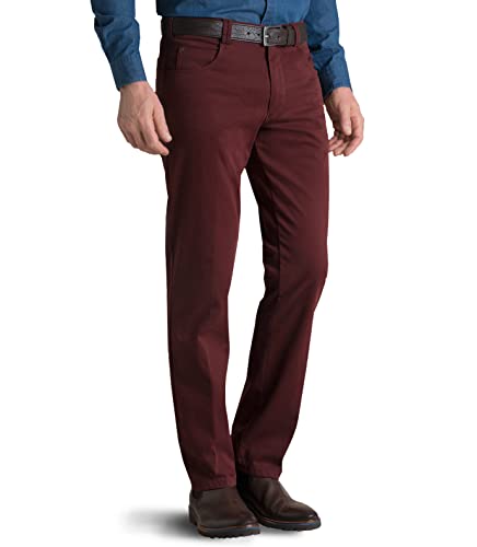 MEYER Herren-Swingpocket-Hose DIEGO 9-3000-Baumwolle-Satin, Rot (Dunkelrot 56), 25 von MEYER