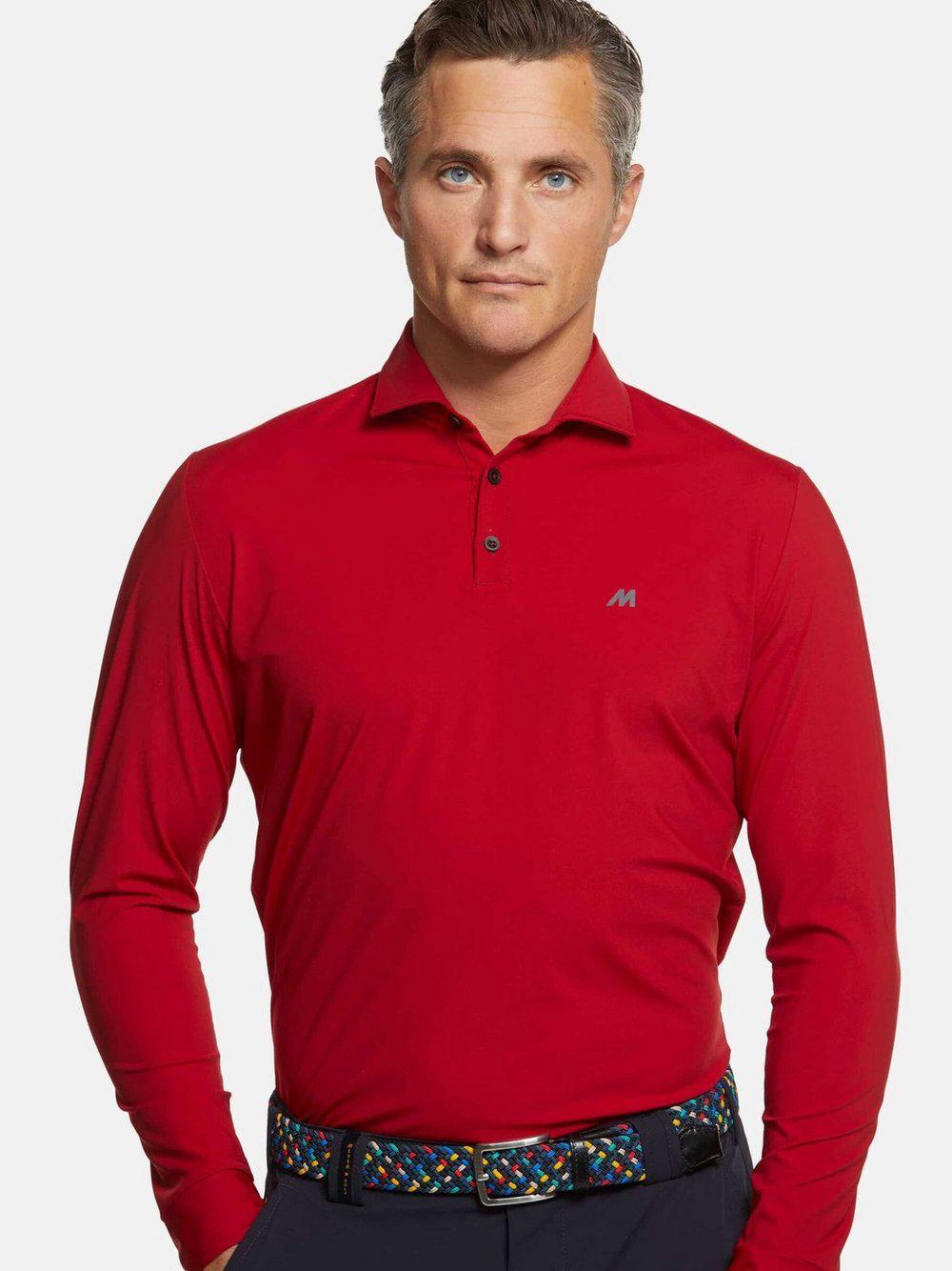 MEYER Poloshirt Herren Polyamid V-Ausschnitt, bordeaux von MEYER