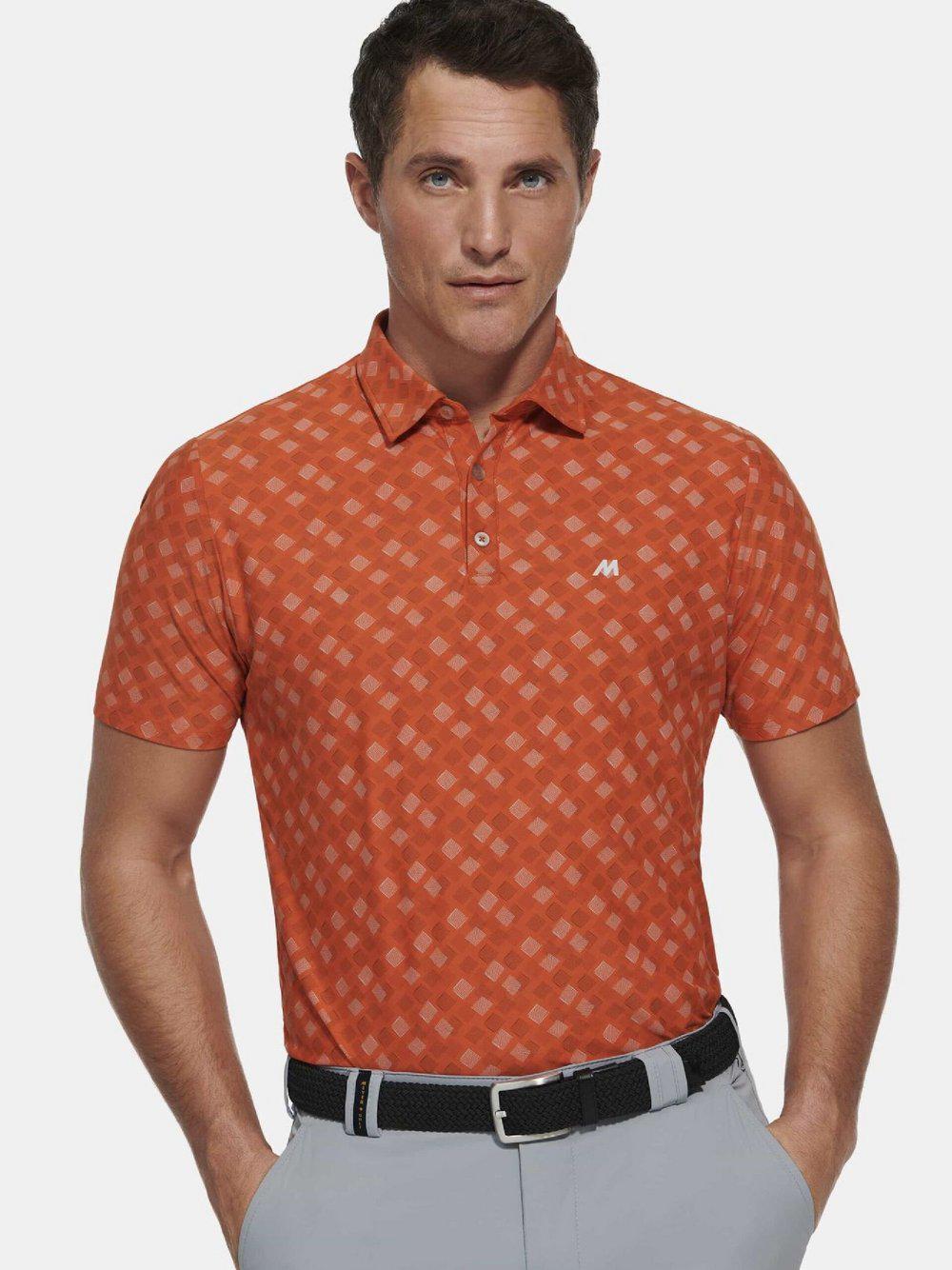 MEYER Shirt Herren V-Ausschnitt bedruckt, orange von MEYER