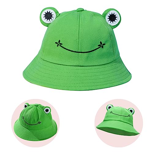 MEZHEN Fischerhut Froschfischerhut Sommer Eimer Sonnenhut Beach Summer Sonnenhüte Frosch-Hut für Kinder und Erwachsene for Women Teens Girls von MEZHEN