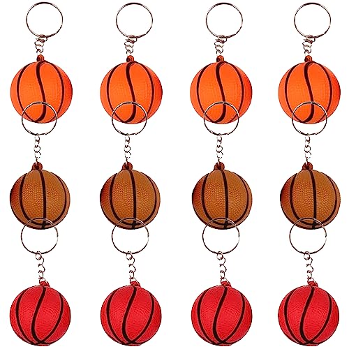 MEZHEN Schlüsselanhänger Basketball Keychain Mini Basketball Schlüsselbund Basketball Schlüsselring Mitbringsel für Kinder Geburtstag 12 Stück von MEZHEN