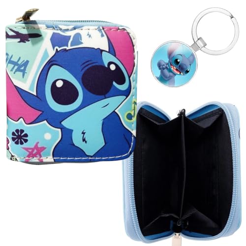 MEZHEN Stitch Geldbörse Schlüsselanhänger Portemonnaie Kinder Geldbörsen Jungen Geldbeutel Stitch Wallet Mitgebsel Brieftasche Jugend Kinder Geburtstagsgeschenk von MEZHEN