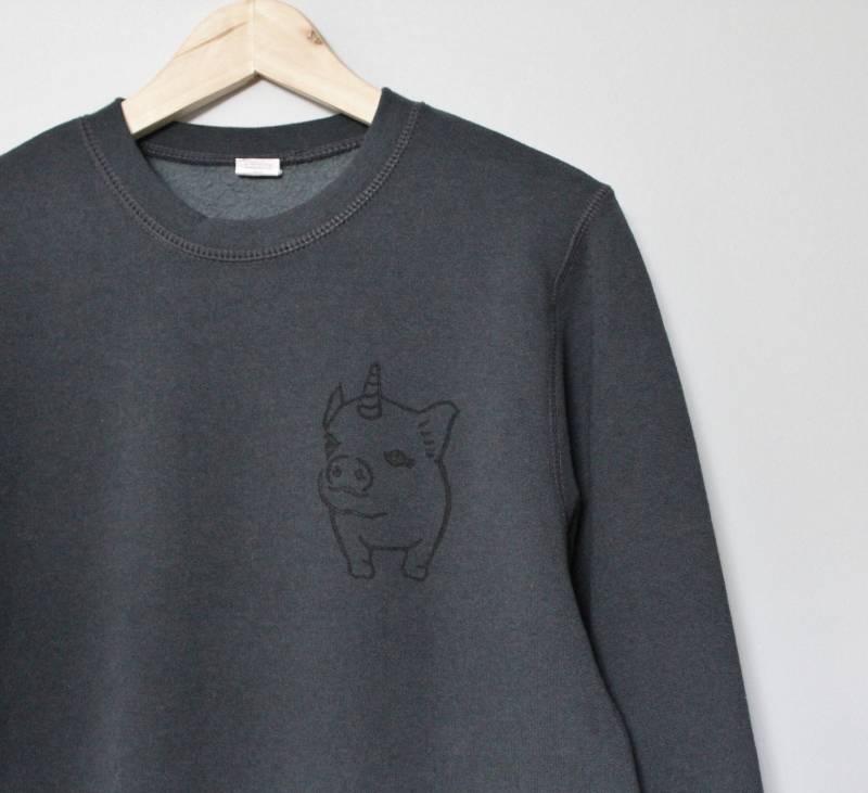 Pigicorn Sweatshirt Handbedruckte Bambus-Bio-Baumwolle Mit Rundhalsausschnitt von MEimage