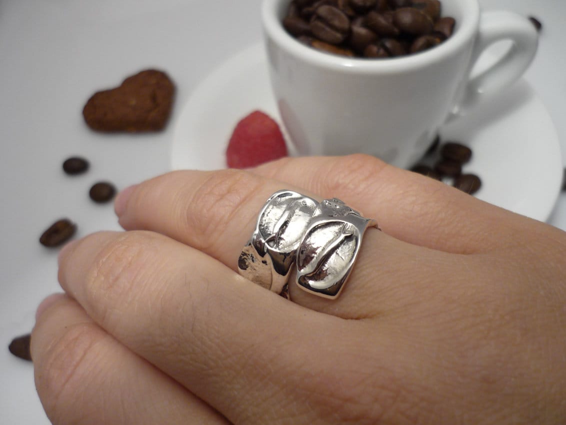 sterling Silber Ring, 925 Verstellbarer Kaffeedruck Ring Für Frauen, Kreuzring, Handgefertigter Kanada von MEveBordeleauBijoux
