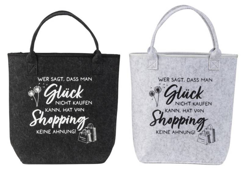 MF Einkaufsshopper Filz Taschen 2er Set Shopping Glück kann man doch kaufen von MF