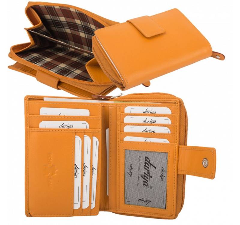 MF Geldbörse RFID Schutz Damen Geldbörse Rind Nappa Leder Rot oder Orange von MF