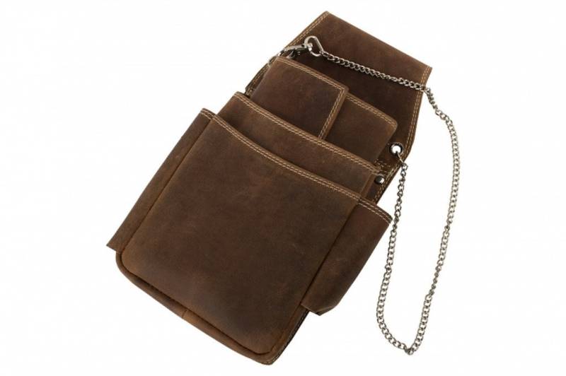 MF Kellnerbörse Kellner Geldbörse mit Halfter und Kette – Robustes Hunter Leder von MF