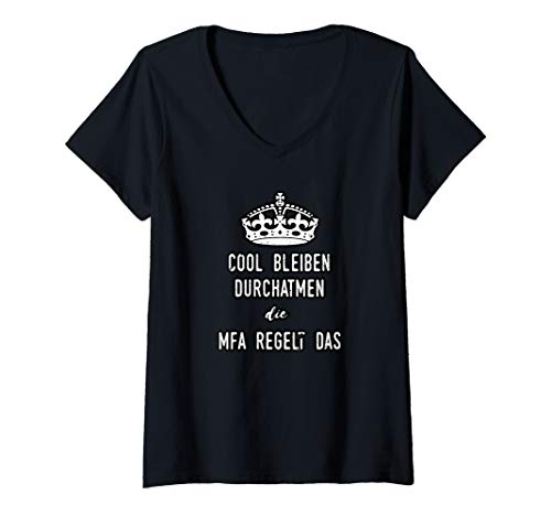 Damen Lustiges MFA T-Shirt mit V-Ausschnitt von MFA Arzthelferinnen Geschenke und mehr