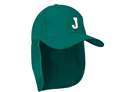 MFAZ Morefaz Ltd Junior-Legionär-Stil Jungen Mädchen Mütze Baseball Nackenschutz Sonnenschutz Cap Hut Kinder Kappe A-Z Letter (J) von MFAZ Morefaz Ltd