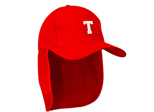 MFAZ Morefaz Ltd Junior-Legionär-Stil Jungen Mädchen Mütze Baseball Nackenschutz Sonnenschutz Cap Hut Kinder Kappe A-Z Letter (T) von MFAZ Morefaz Ltd