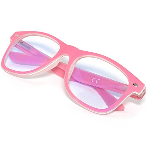 MFAZ Morefaz Ltd Damen Herren Lesebrille +1.0 +1.5 +2.0 +2.5 +3.0 +3.5 +4.0 Blue Light Filter Brille Blendschutz, Kratzfestes Objektiv Computer TV Anti Glare (1.5 Anti Glare, Pink) von MFAZ Morefaz Ltd