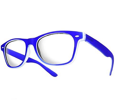MFAZ Morefaz Ltd Damen Herren Lesebrille +1.0 +1.5 +2.0 +2.5 +3.0 +3.5 +4.0 Blue Light Filter Brille Blendschutz, Kratzfestes Objektiv Computer TV Anti Glare (3.5 Anti Glare, Blue) von MFAZ Morefaz Ltd