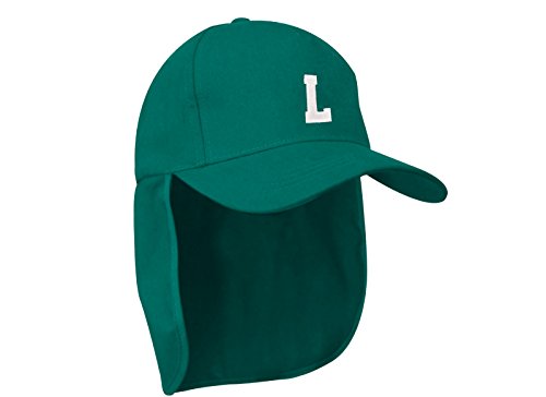 MFAZ Morefaz Ltd Junior-Legionär-Stil Jungen Mädchen Mütze Baseball Nackenschutz Sonnenschutz Cap Hut Kinder Kappe A-Z Letter (L) von MFAZ Morefaz Ltd