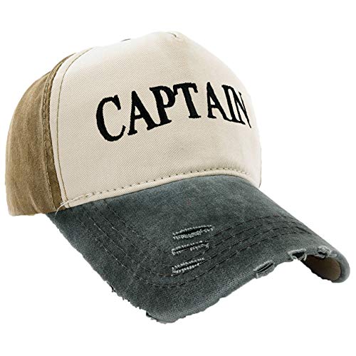 MFAZ Morefaz Ltd Kapitänsmütze Mütze Army Baseballmütze Damen Herren Cap Captain,Crew,Pirate (Captain Graphite Peak) von MFAZ Morefaz Ltd