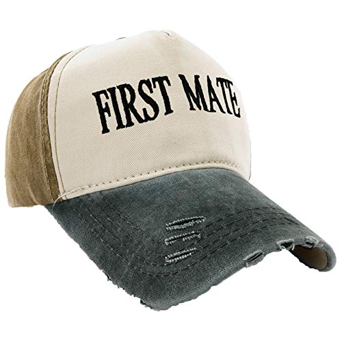 MFAZ Morefaz Ltd Kapitänsmütze Mütze Army Baseballmütze Damen Herren Cap Captain,Crew,Pirate (First Mate Graphite Peak) von MFAZ Morefaz Ltd