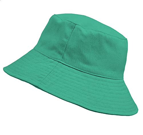 MFAZ Morefaz Ltd Kinder Eimer Hut Jugendliche Hüte Sommer Junge Mädchen Fischer Bucket Sun Beach Cap Kleinkinder (Green, Kappenumfang 52 cm) von MFAZ Morefaz Ltd