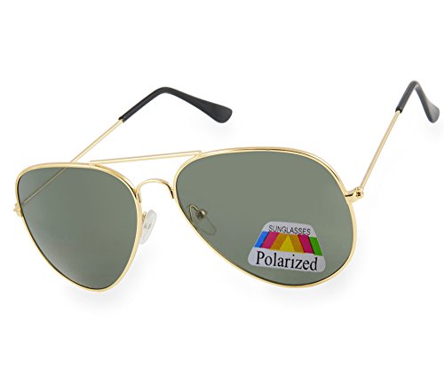 MFAZ Morefaz Ltd Kinder Junge Mädchen Sonnenbrille Gespiegelt Polarisiert Pilot Style Sunglasses (Black Gold) von MFAZ Morefaz Ltd