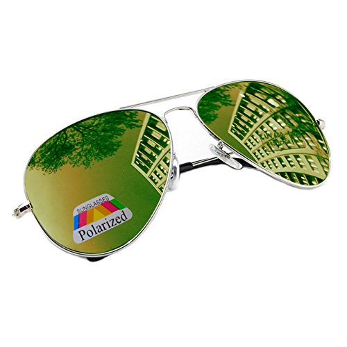 MFAZ Morefaz Ltd Kinder Junge Mädchen Sonnenbrille Gespiegelt Polarisiert Pilot Style Sunglasses (Green Gespiegelt) von MFAZ Morefaz Ltd