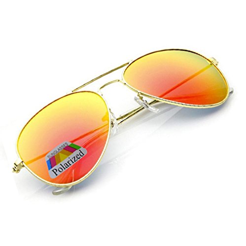 MFAZ Morefaz Ltd Kinder Junge Mädchen Sonnenbrille Gespiegelt Polarisiert Pilot Style Sunglasses (Orange Gespiegelt) von MFAZ Morefaz Ltd