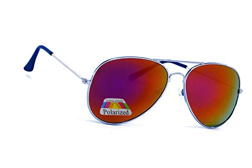 MFAZ Morefaz Ltd Kinder Junge Mädchen Sonnenbrille Gespiegelt Polarisiert Pilot Style Sunglasses (Purple Gespiegelt) von MFAZ Morefaz Ltd