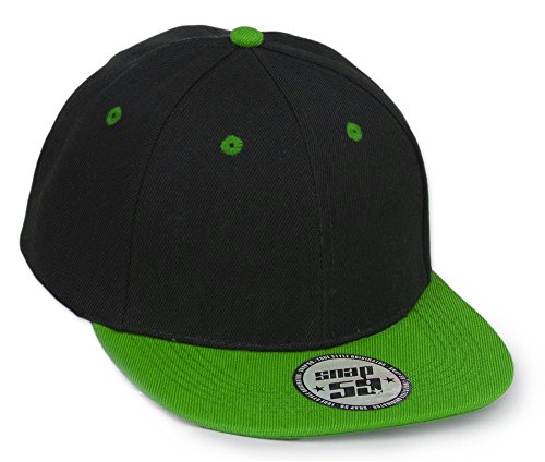 MFAZ Morefaz Ltd New Unisex Jungen Mädchen Mütze Two Tone Snapback Baseball Cap Hut Kinder Kappe (Green) von MFAZ Morefaz Ltd