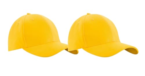 MFAZ Morefaz Ltd Set 2X Baseballkappe Jungen Mädchen Mütze Hut Kinder Kindermütze Baseball Cap (DE/NL/SE/PL, Alter, 4 Jahre, 14 Jahre, Yellow) von MFAZ Morefaz Ltd