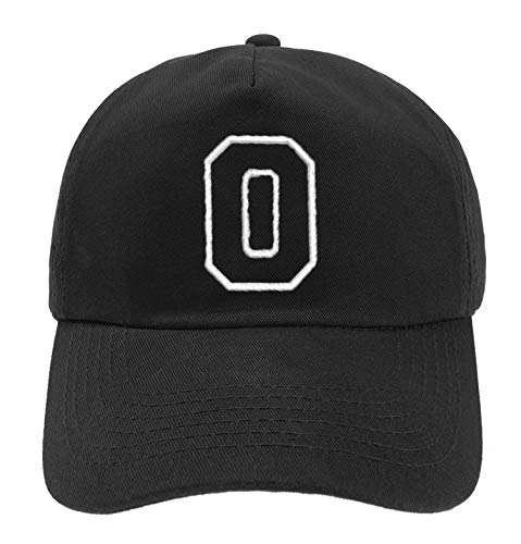 Unisex Jungen Mädchen Mütze Baseball Cap Schwarz Hut Kinder Kappe Alphabet A-Z (O) von MFAZ Morefaz Ltd