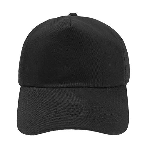 Unisex Jungen Mädchen Mütze Baseball Cap Schwarz Hut Kinder Kappe Alphabet A-Z (Plain Black) von MFAZ Morefaz Ltd